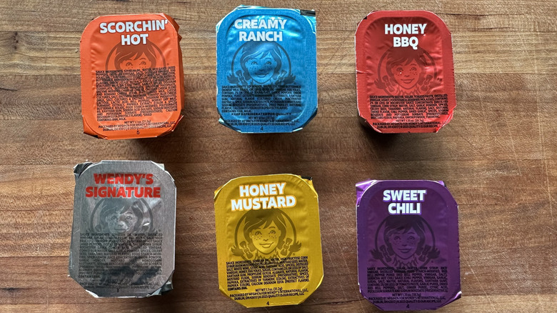 Various Wendy's dipping sauces.