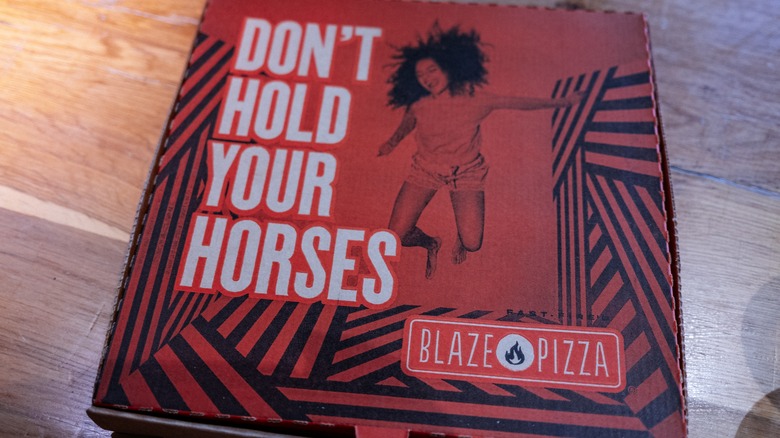 top down view of Blaze Pizza box