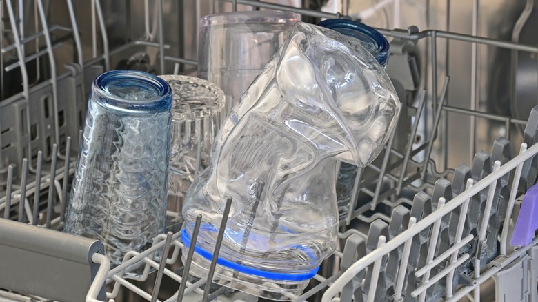 Plastic container melted by dishwasher
