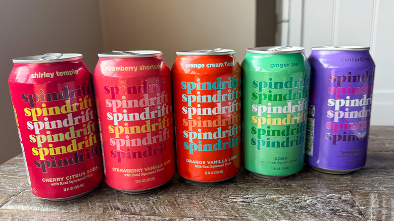 Five cans of Spindrift soda