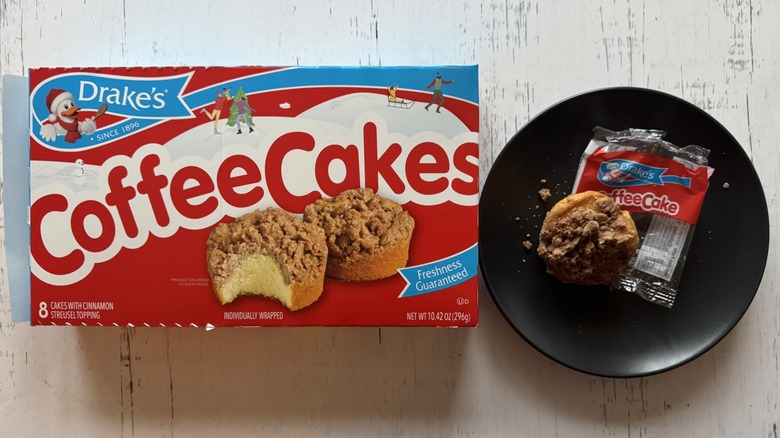 Drake's coffee cakes on white surface