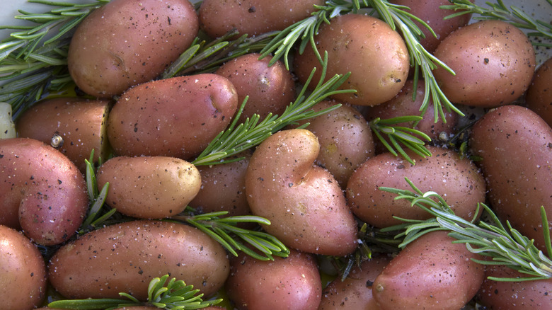 French fingerling red potatoes with rosemary.