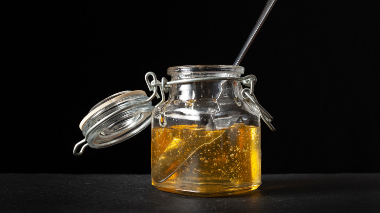 Jar of agave syrup
