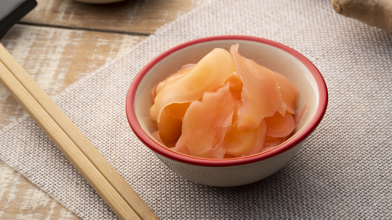 Bowl of pickled ginger