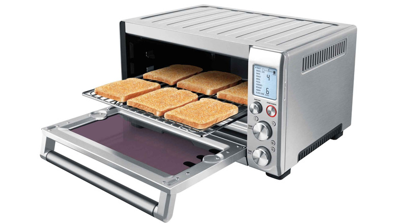 A Breville Smart Oven Pro with multiple slices of toast inside