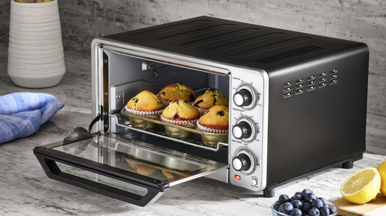 Muffins toast in the Cuisinart Custom Classic Toaster Oven Broiler