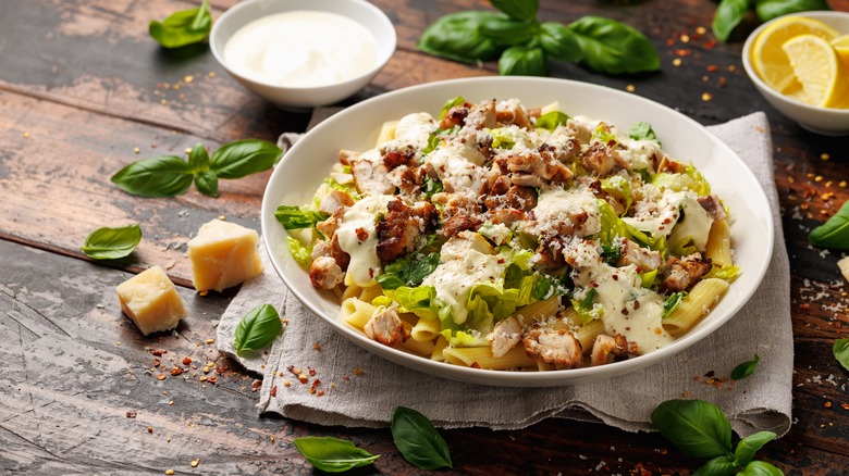 Caesar pasta salad