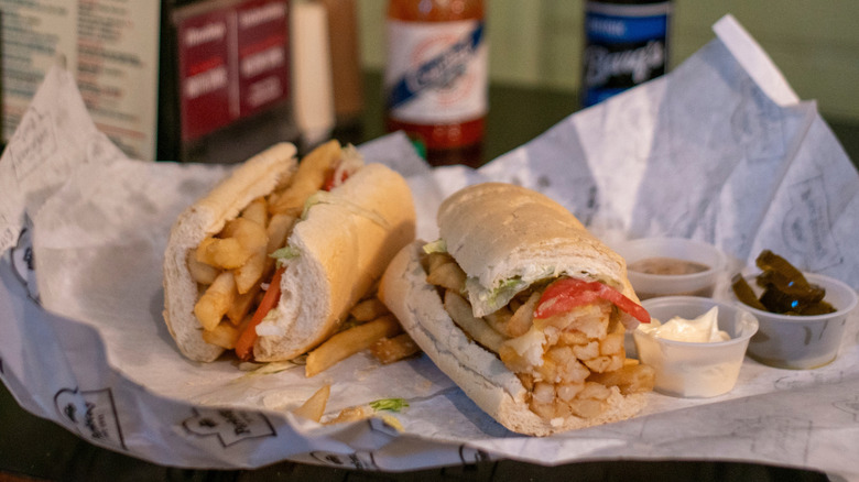 French fry po' boy from Parkway Bakery & Tavern