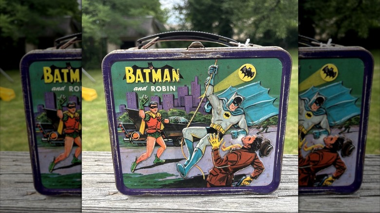 vintage Batman and Robin lunchbox with thermos