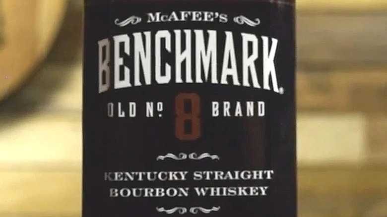 A bottle of Benchmark bourbon.
