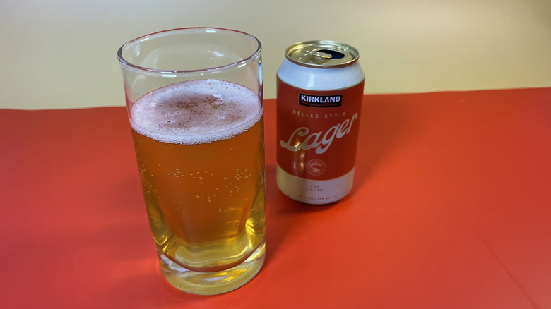 Kirkland Signature Helles-Style lager in a glass