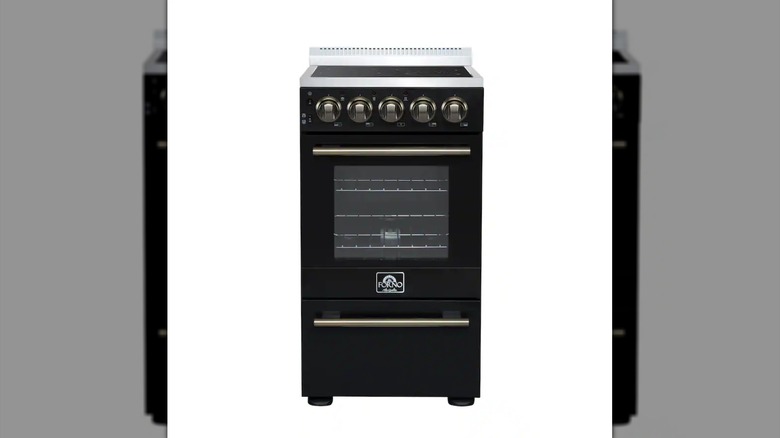 A stylish black and retro-looking electric range