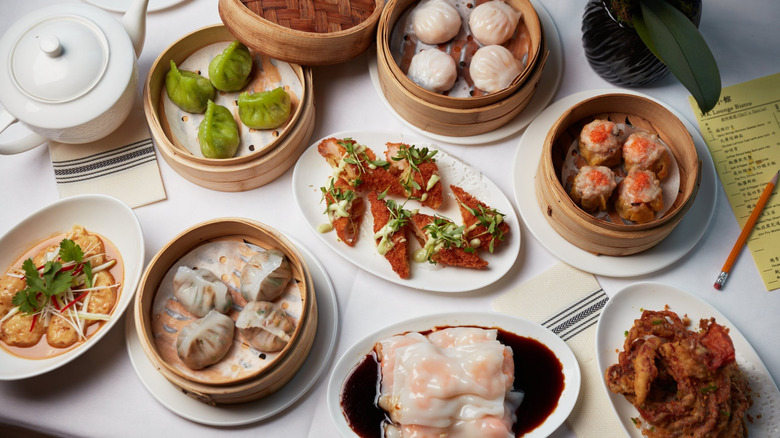 A spread of various dim sum dishes from HK Lounge Bistro