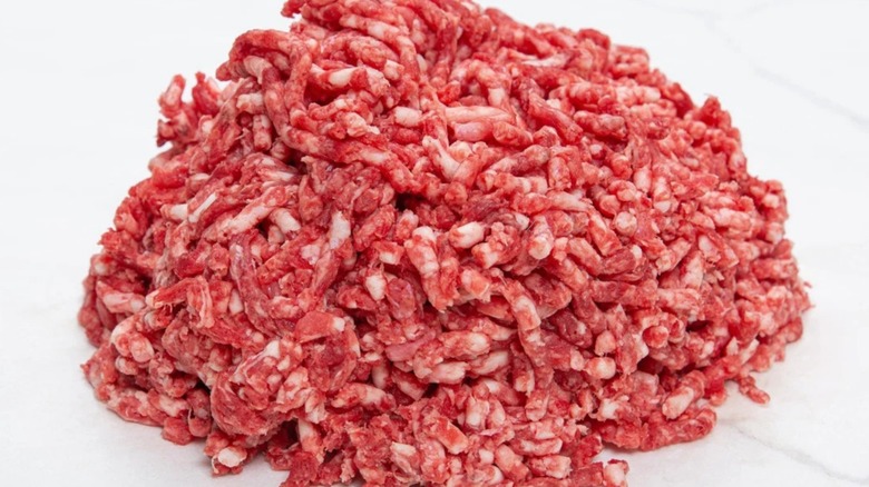 A mound of ground beef from Pat LaFrieda Meat Purveyors