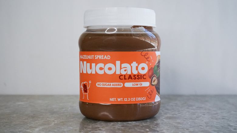Nucolato chocolate hazelnut spread on granite counter