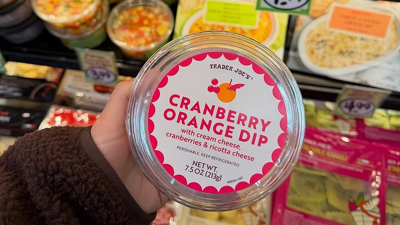 Closeup of Trader Joe's seasonal cranberry orange dip