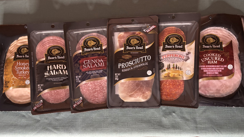 A line of various Boar's Head packaged products