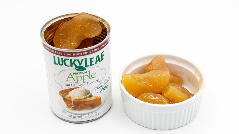 Lucky Leaf Premium Apple Filling and Topping on white background