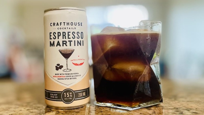 Can and glass of Crafthouse Espresso Martini