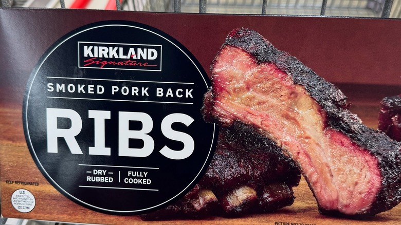Kirkland Signature Smoked Pork Back Ribs in a cart