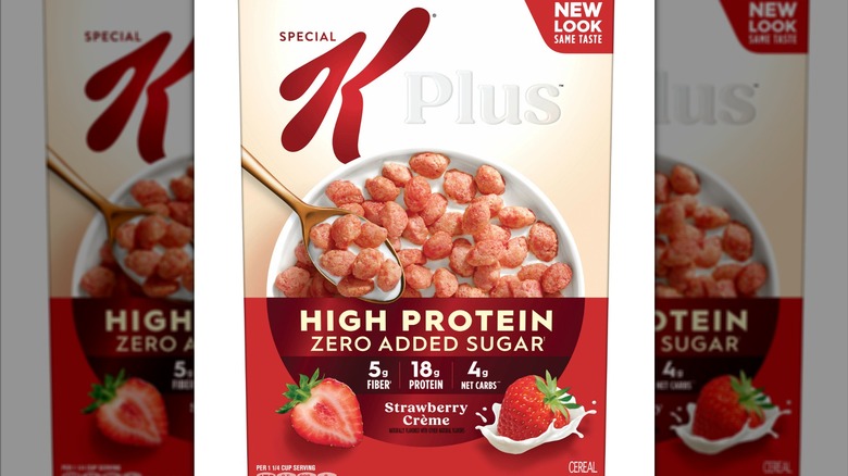 A box of Special K Plus High Protein Cereal
