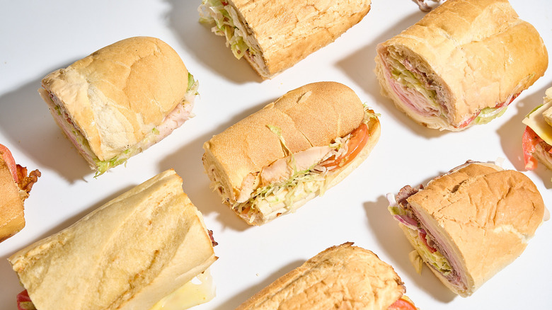 Club subs spread across a table.