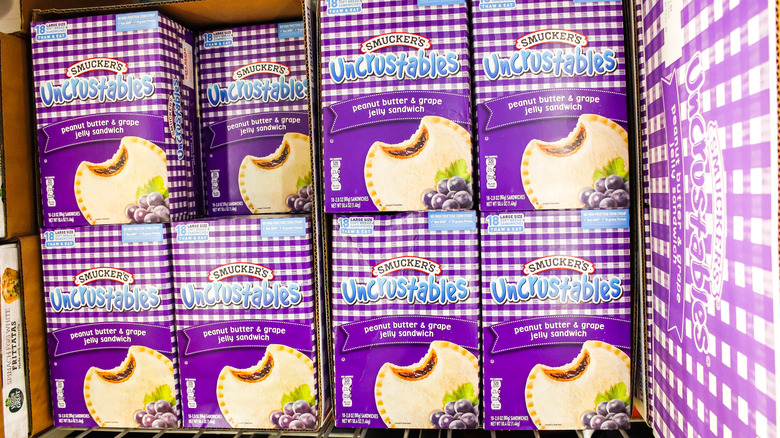 Boxes of frozen Smucker's Uncrustables