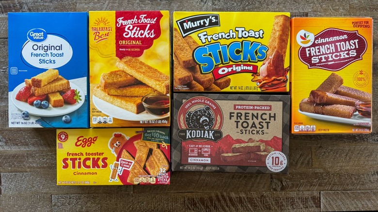 French toast sticks in boxes on table
