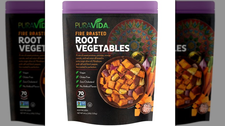 A bag of PuraVida Fire-Roasted Root Vegetables