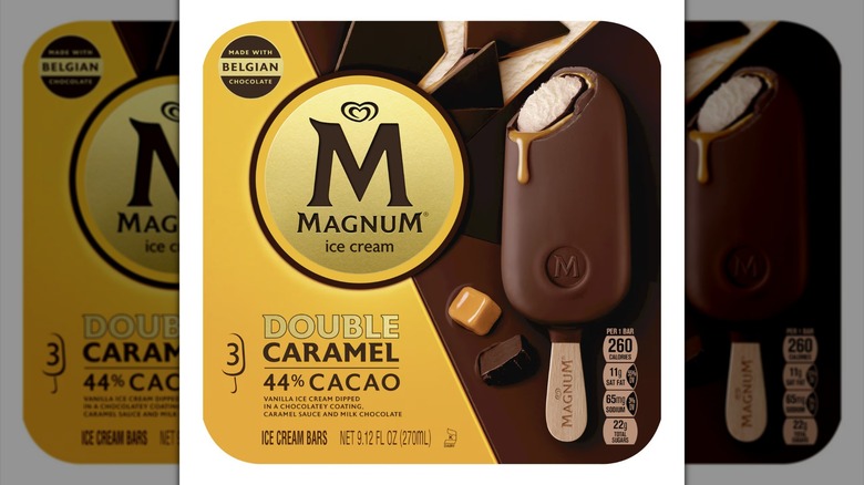 Box of Magnum Double Caramel ice cream bars