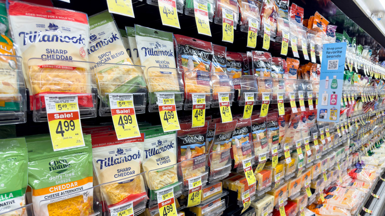 Cheese section inside grocery store