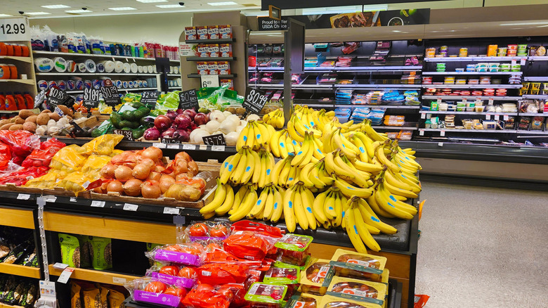 Produce on display inside Target