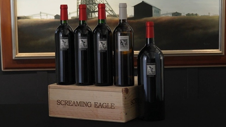 Four bottles of Screaming Eagle Cabernet Sauvignon plus one bottle of Screaming Eagle Sauvignon Blanc