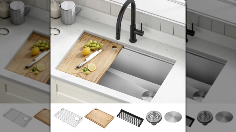 Stainless steel sink and accessories