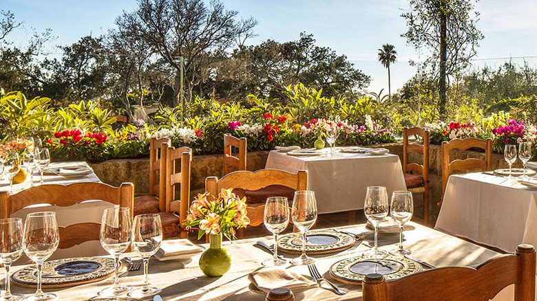 Tables set for champagne brunch at Stonehouse Restaurant