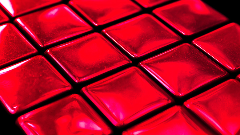 weird bright red tiles