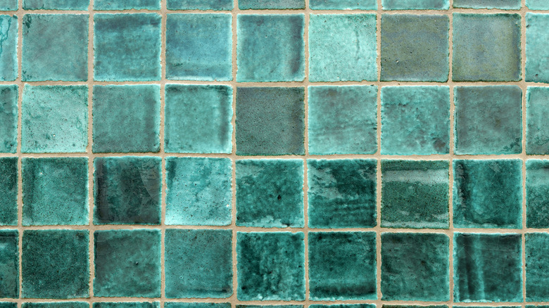 aqua tile close up