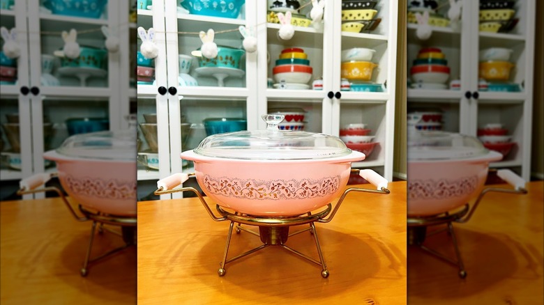 Pink Duchess Pyrex dish.