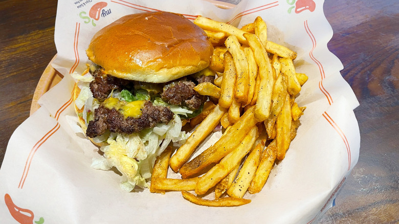 The Chili's Big Smasher Burger with fries