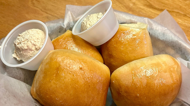 basket of bread with butter from Texas Roadhouse