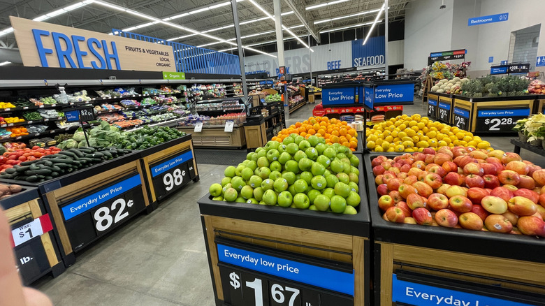 Produce section at a Walmart Supercenter