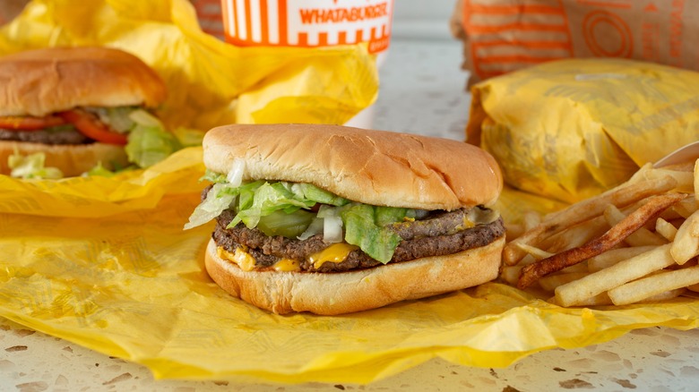 a Justaburger from Whataburger with a side of French fries
