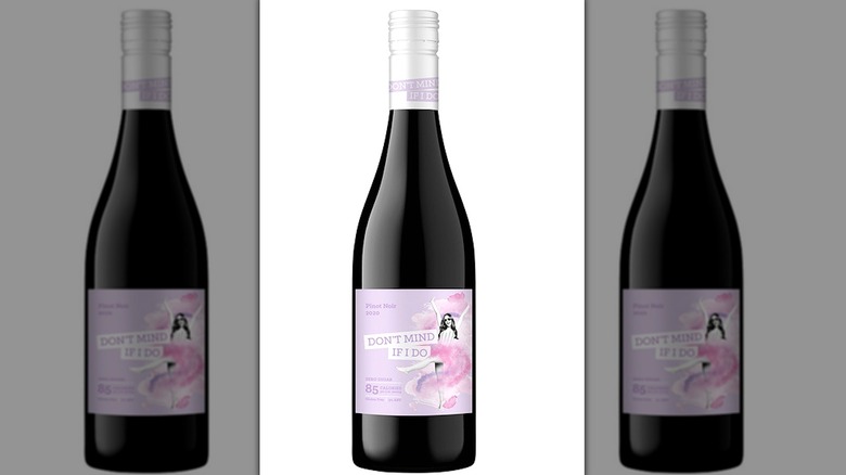 A bottle of pinot noir against a white background