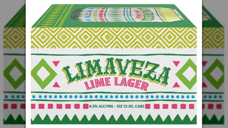 A box of Limaveza lime lagers against a white background