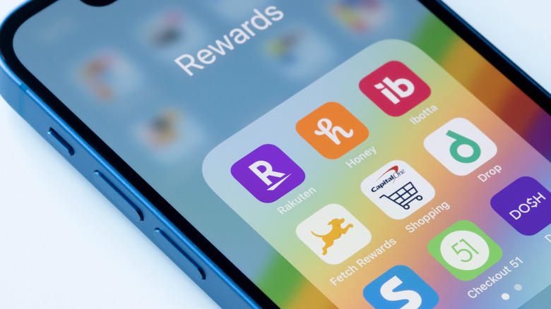 Savings apps on a smartphone screen menu