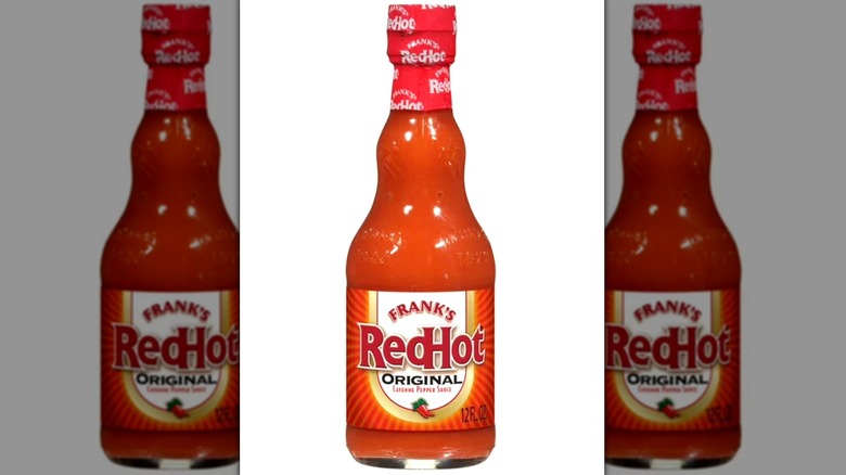 A bottle of Frank's against a white background