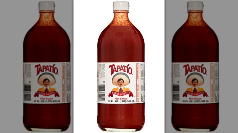 A bottle of Tapatio against a white background