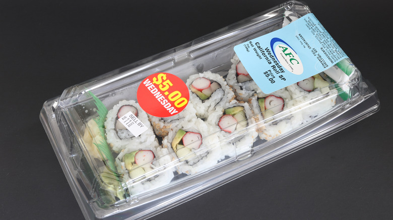 California roll in a plastic container