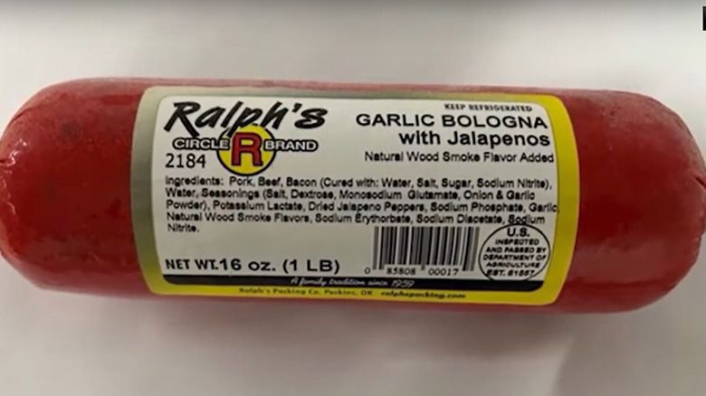 Chub of Ralph's Garlic Bologna with jalapenos