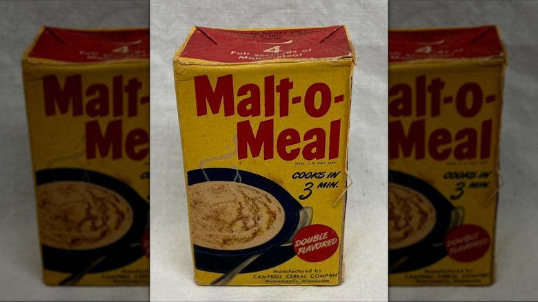 Malt-O-Meal cereal in red and yellow box packaging